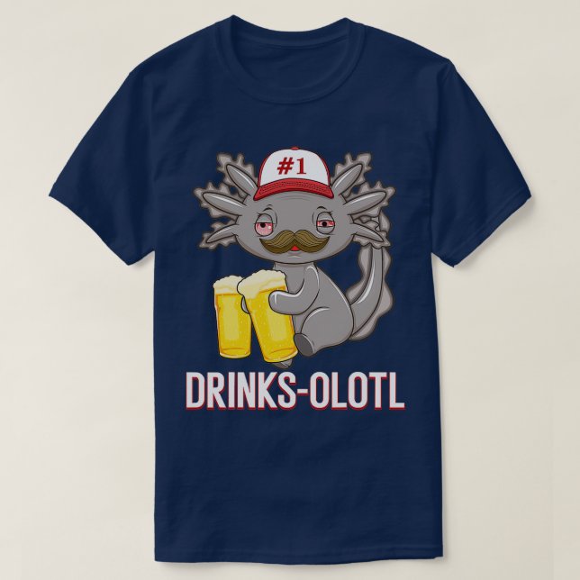 Drinksolotl Beer Axolotl Beer Drinking T-Shirt (Design Front)