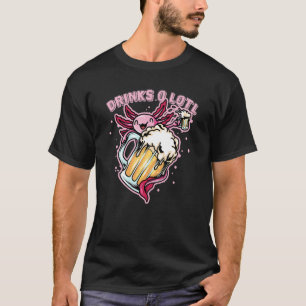 Drinksolotl Cute Drunk Axolotl Pastel Goth Beer T-Shirt