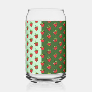 Drinkware Set Hunter Green Light Strawberry Can Glass