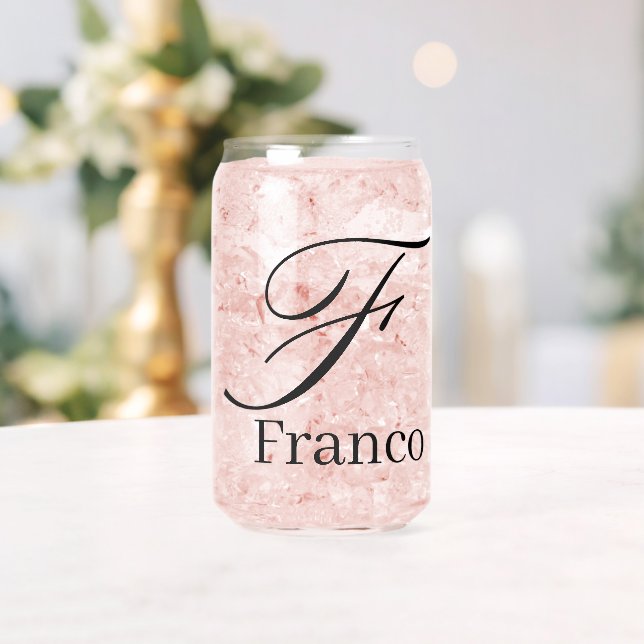 Drinkware Set Letter F Can Glass (Insitu (Wedding))
