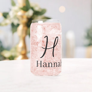Drinkware Set Letter H Can Glass