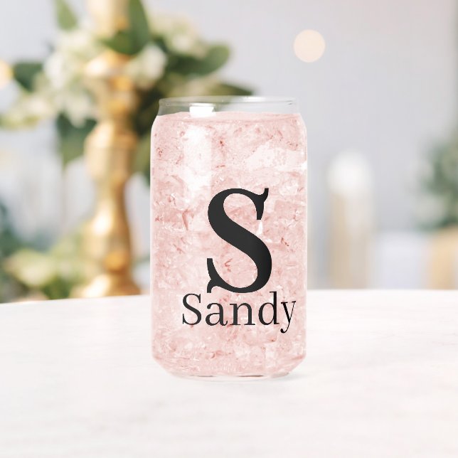 Drinkware Set Letter S Can Glass (Insitu (Wedding))