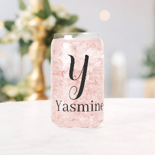 Drinkware Set Letter Y Can Glass