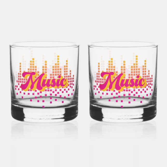 Drinkware Set: MUSIC Whiskey Glass (Front)