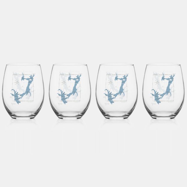Drinkware Set of 4 Stemless Wine Glass (Front)