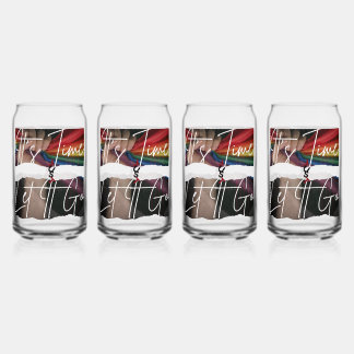 Drinkware Set Printed Can Glass