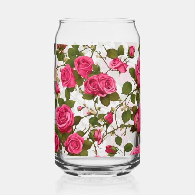 Drinkware Set Rosy Petals Seamless Glass Pattern (Left)