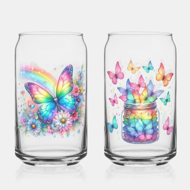 Drinkware Set-Spring Floral Drinkware Can Glass (Front)