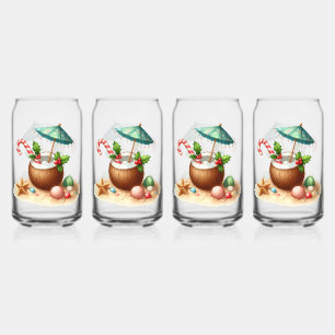 Drinkware Set-Tropical Christmas Can Glass