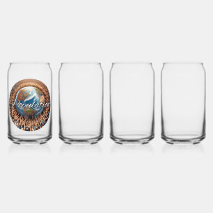 Drinkware Style: Printed Can Glass, Set: Set of 4, Can Glass