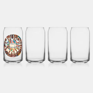 Drinkware Style: Printed Can Glass, Set: Set of 4, Glass