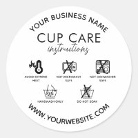 Drinkware Vinyl Tumbler Cup Mug Care Instruction
