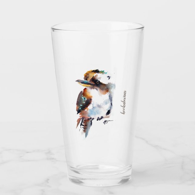 Drinkware - Watercolours Kookaburras Glass (Front)