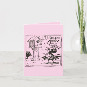 Drinky Crow Valentine Card