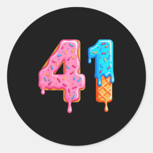 Drip 41 Meme Cool Baseball Style Number Forty One  Classic Round Sticker