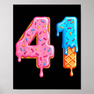 Drip 41 Meme Cool Baseball Style Number Forty One  Poster