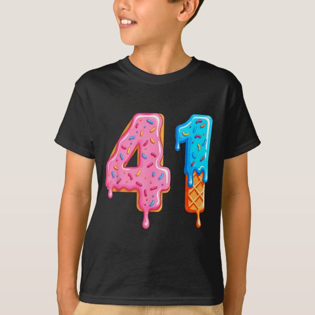 Drip 41 Meme Cool Baseball Style Number Forty One  T-Shirt (Front)