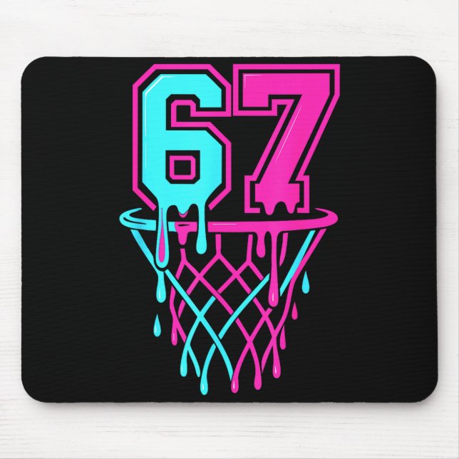 Drip 67 Basketball Six Seven Meme Game Day 6 7 Tee Mouse Mat (Front)