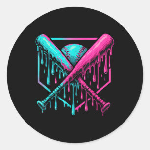 Drip Boys Baseball Bat And Classic Round Sticker