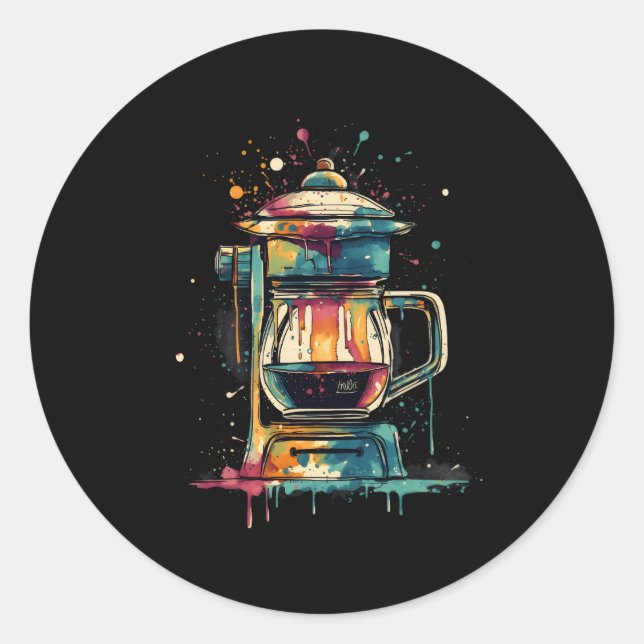 Drip Coffee Maker Barista Coffee Brewing Caffeine Classic Round Sticker (Front)