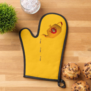 Drip Drip Double Teapot Yellow Chef Baker Oven Mitt