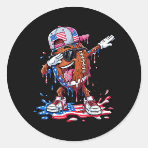 Drip Football Ice Cream Lover Dripping Football Classic Round Sticker