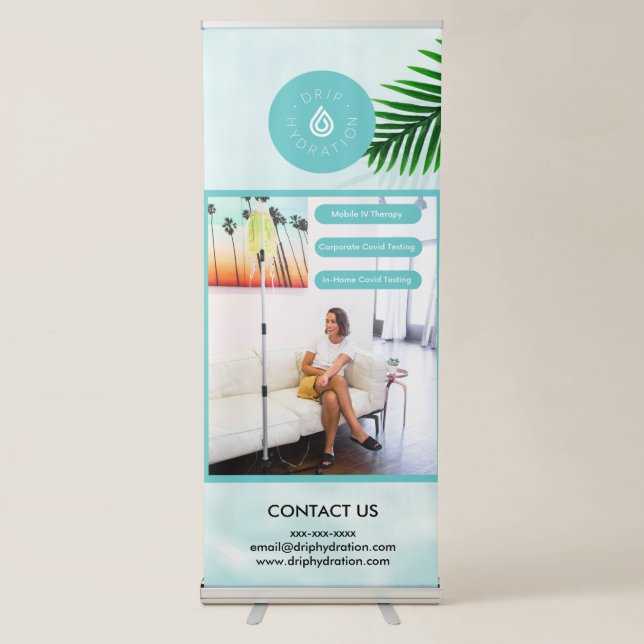 Drip Hydration- Retractable Design with Image Retr Banner (Front)