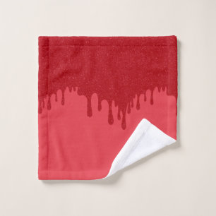 Drip Pattern Tomato Red Washcloth – Customisable Wash Cloth