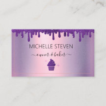 Drip Purple Bakery Business Card