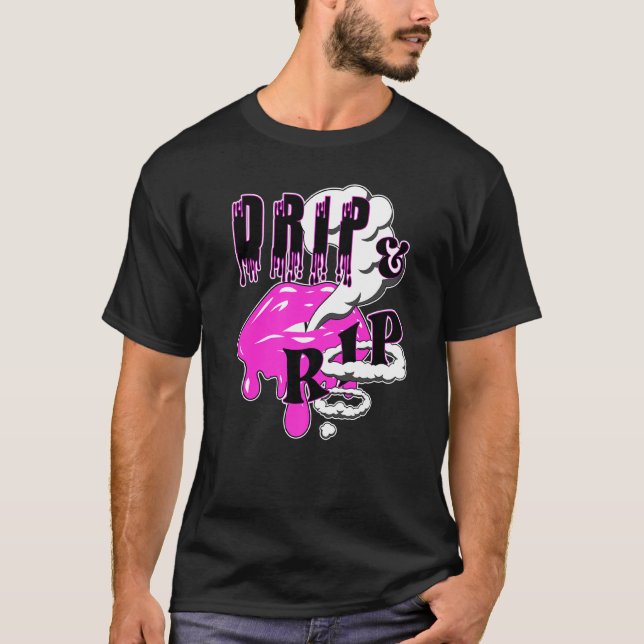 Drip & Rip  Vaping Lips & Vapour Rings For Nicotin T-Shirt (Front)