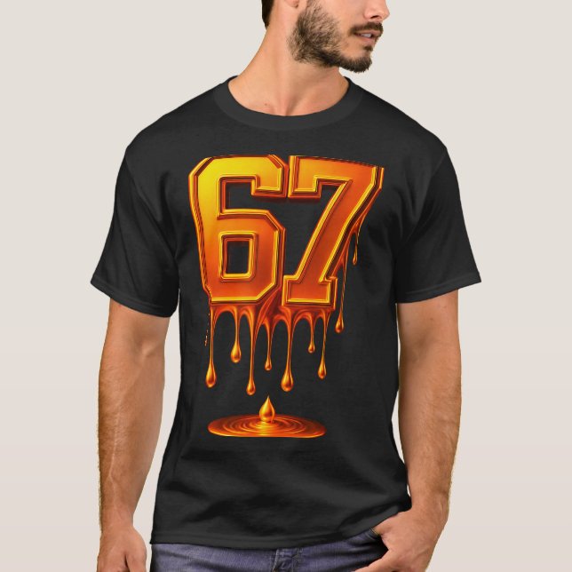 Dripng Gold 67 Meme Respect The Drip 67 Golden Aur T-Shirt (Front)