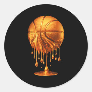 Dripng Gold Basketball Ball Hoop Net Slam Dunk Mvp Classic Round Sticker