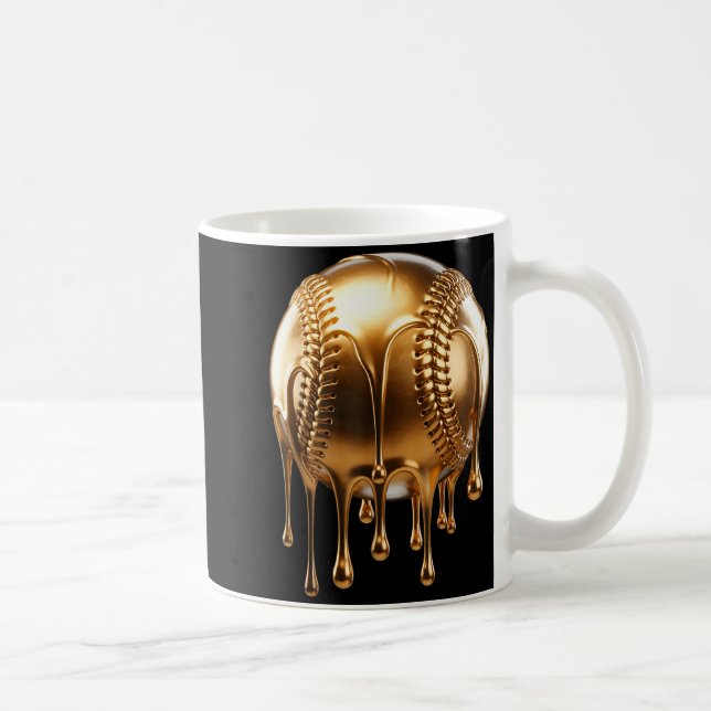 Dripng Gold Drip Baseball Game Day Player Coach Ba Coffee Mug (Right)