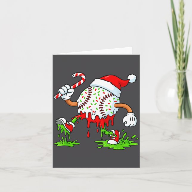 Dripng Ice Cream Baseball Santa Hat, Xmas Pajama K Card (Front)