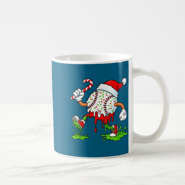 Dripng Ice Cream Baseball Santa Hat, Xmas Pajama K Coffee Mug (Right)