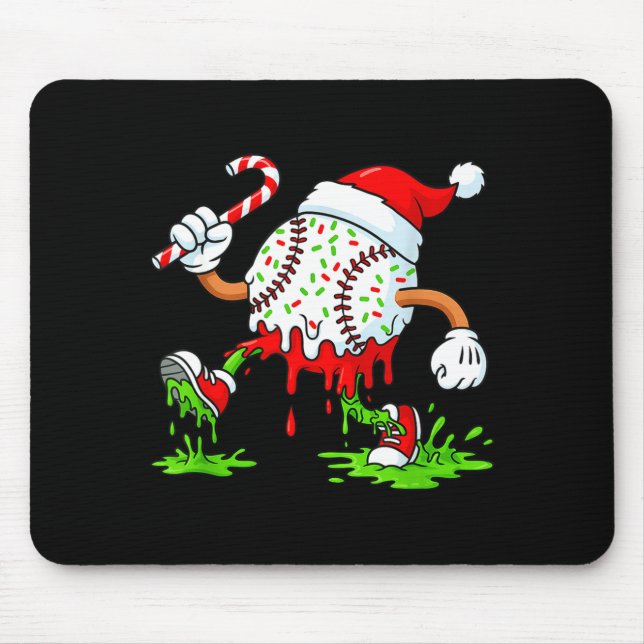 Dripng Ice Cream Baseball Santa Hat, Xmas Pajama K Mouse Mat (Front)