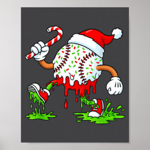 Dripng Ice Cream Baseball Santa Hat, Xmas Pajama K Poster