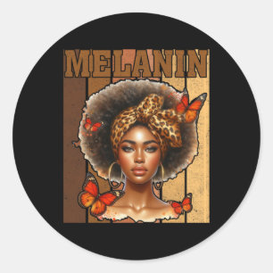 Drippin Melanin For Women African Pride Black Hist Classic Round Sticker