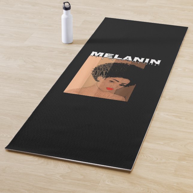 Drippin Melanin Queen Black Girl Yoga Mat (In Situ)