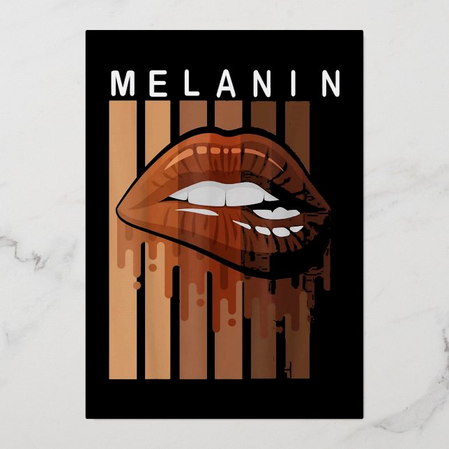 Drippin Melanin Shades Foil Holiday Card (Front)