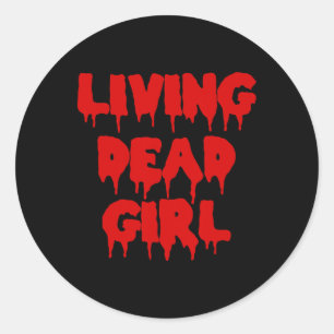 Dripping Blood Halloween Zombie Movie Living Dead Classic Round Sticker
