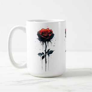 Dripping Blood Rose: Gothic Floral Art Coffee Mug