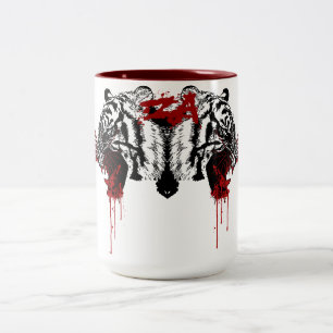 dripping blood Two-Tone coffee mug