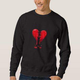 Dripping Broken Heart Halloween Valentines Love Sweatshirt