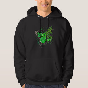 Dripping Butterfly Green Ribbon Cerebral Palsy Awa Hoodie