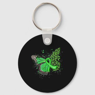 Dripping Butterfly Green Ribbon Kidney Disease Awa Key Ring