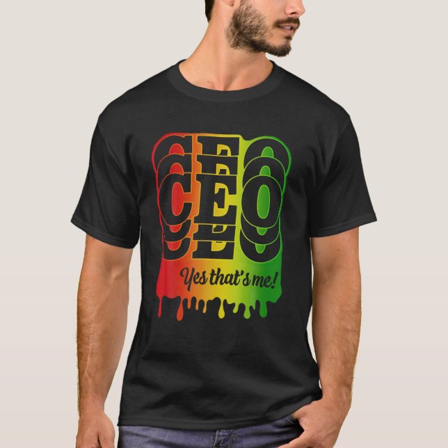 Dripping CEO Black Power Junenth African Pride Men T-Shirt (Front)