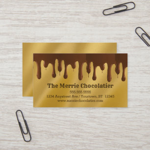 Dripping Chocolate Candy Chocolate Shop Business Card