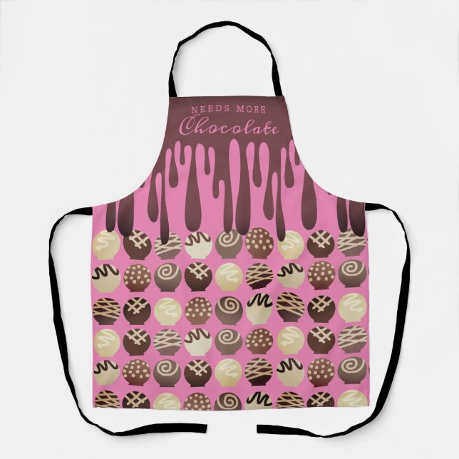 Dripping chocolate truffles sweets personalised apron (Front)
