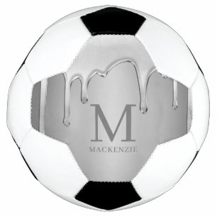 Dripping Chrome Metal Monogram Football